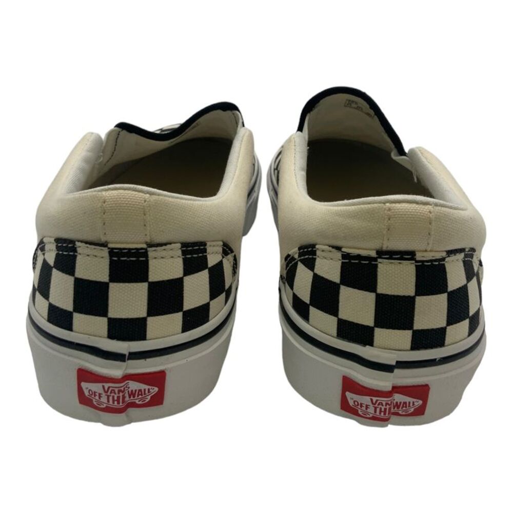 Vans Asher Slip-On Skate Shoes Black/Natural Checkerboard US Men's 10 - Picture 6 of 8